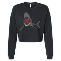 Shark Bite Me Cropped Pullover Crew
