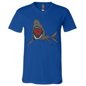 Shark Bite Me V-Neck T-Shirt