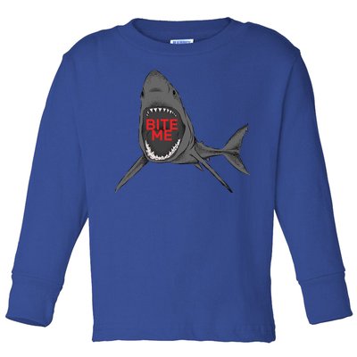 Shark Bite Me Toddler Long Sleeve Shirt