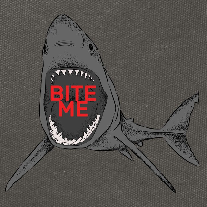 Shark Bite Me Cotton Canvas Backpack