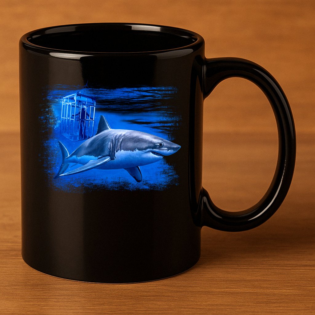 Shark Cage 11oz C Handle Ceramic Mug