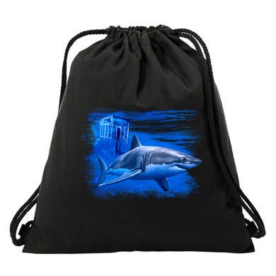 Shark Cage Drawstring Bag
