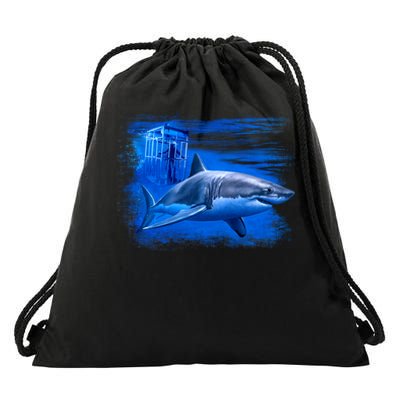 Shark Cage Drawstring Bag