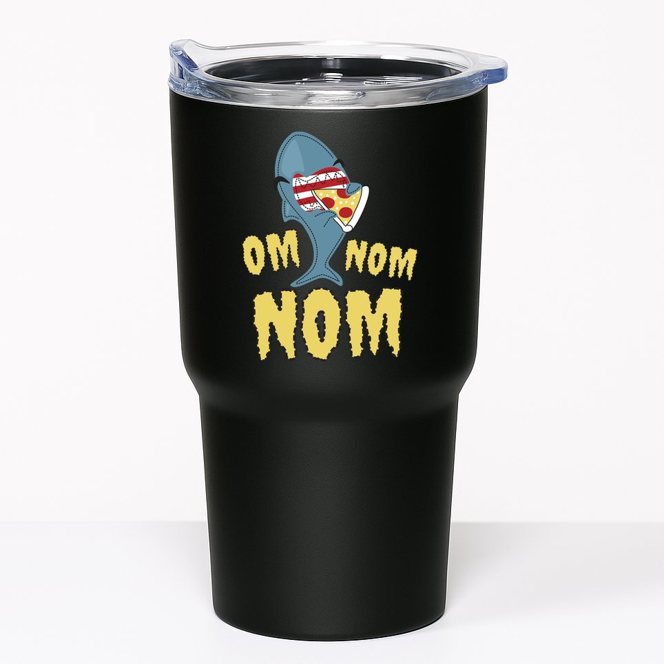 Shark Eating Pizza Om Nom Nom Tumbler