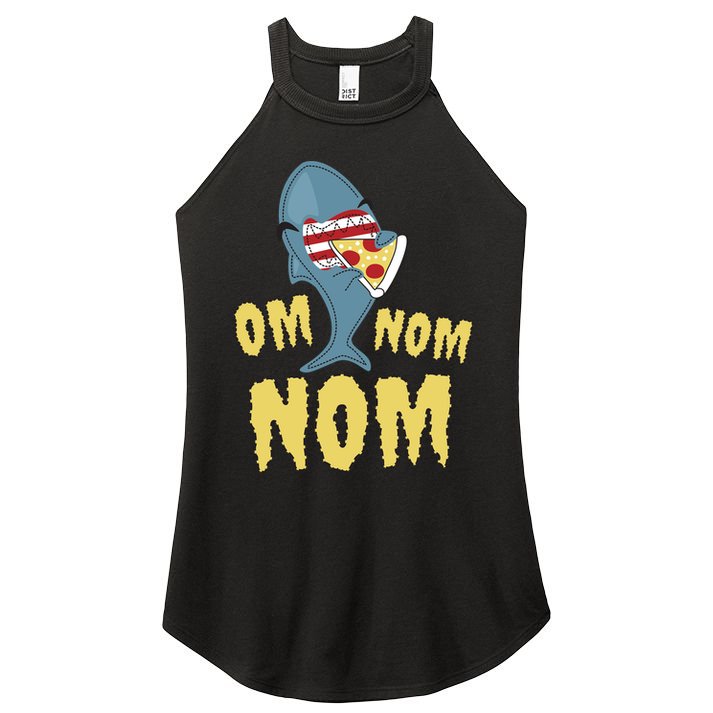 Shark Eating Pizza Om Nom Nom Women's Perfect Tri Rocker Tank