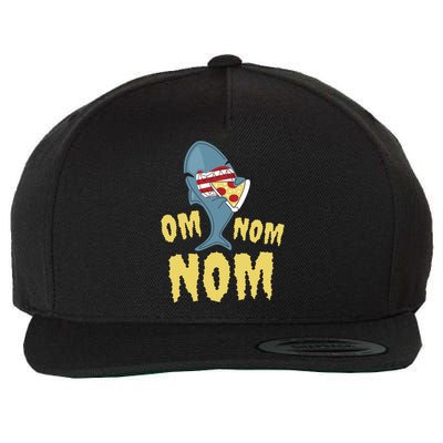 Shark Eating Pizza Om Nom Nom Wool Snapback Cap