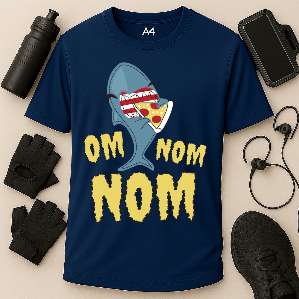 Shark Eating Pizza Om Nom Nom Performance Shirt
