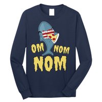 Shark Eating Pizza Om Nom Nom Long Sleeve Shirt