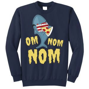 Shark Eating Pizza Om Nom Nom Sweatshirt