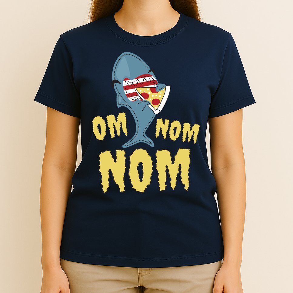 Shark Eating Pizza Om Nom Nom T-Shirt