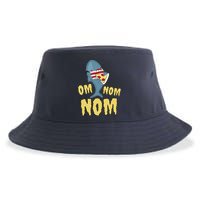 Shark Eating Pizza Om Nom Nom Sustainable Bucket Hat
