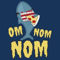 Shark Eating Pizza Om Nom Nom Drawstring Bag