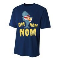 Shark Eating Pizza Om Nom Nom Performance Sprint T-Shirt