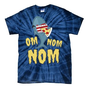 Shark Eating Pizza Om Nom Nom Tie-Dye T-Shirt