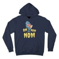 Shark Eating Pizza Om Nom Nom Tall Hoodie