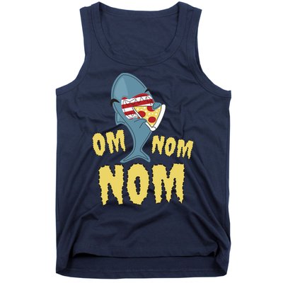 Shark Eating Pizza Om Nom Nom Tank Top