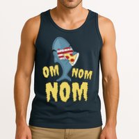 Shark Eating Pizza Om Nom Nom Tank Top