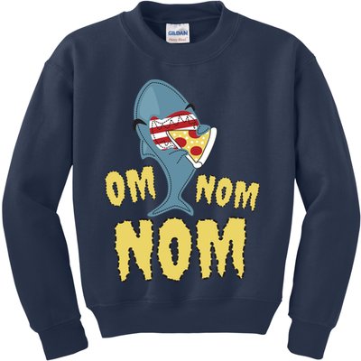 Shark Eating Pizza Om Nom Nom Kids Sweatshirt
