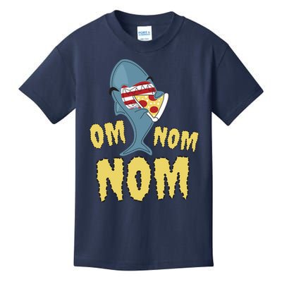 Shark Eating Pizza Om Nom Nom Kids T-Shirt