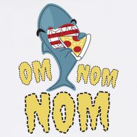 Shark Eating Pizza Om Nom Nom Garment-Dyed Sweatshirt