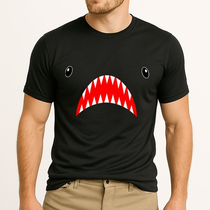 Shark Face Teeth Big Week Costume Cooling Performance Crew T-Shirt