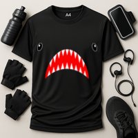 Shark Face Teeth Big Week Costume Cooling Performance Crew T-Shirt