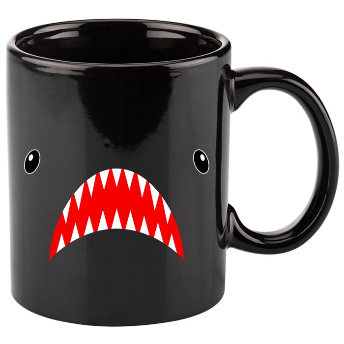 Shark Face Teeth Big Week Costume 11oz C Handle Ceramic Mug
