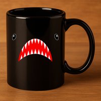 Shark Face Teeth Big Week Costume 11oz C Handle Ceramic Mug