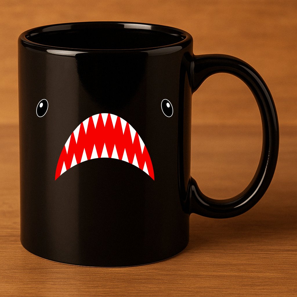 Shark Face Teeth Big Week Costume 11oz C Handle Ceramic Mug