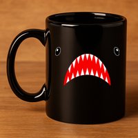 Shark Face Teeth Big Week Costume 11oz C Handle Ceramic Mug