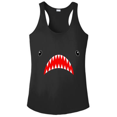 Shark Face Teeth Big Week Costume Ladies PosiCharge Competitor Racerback Tank