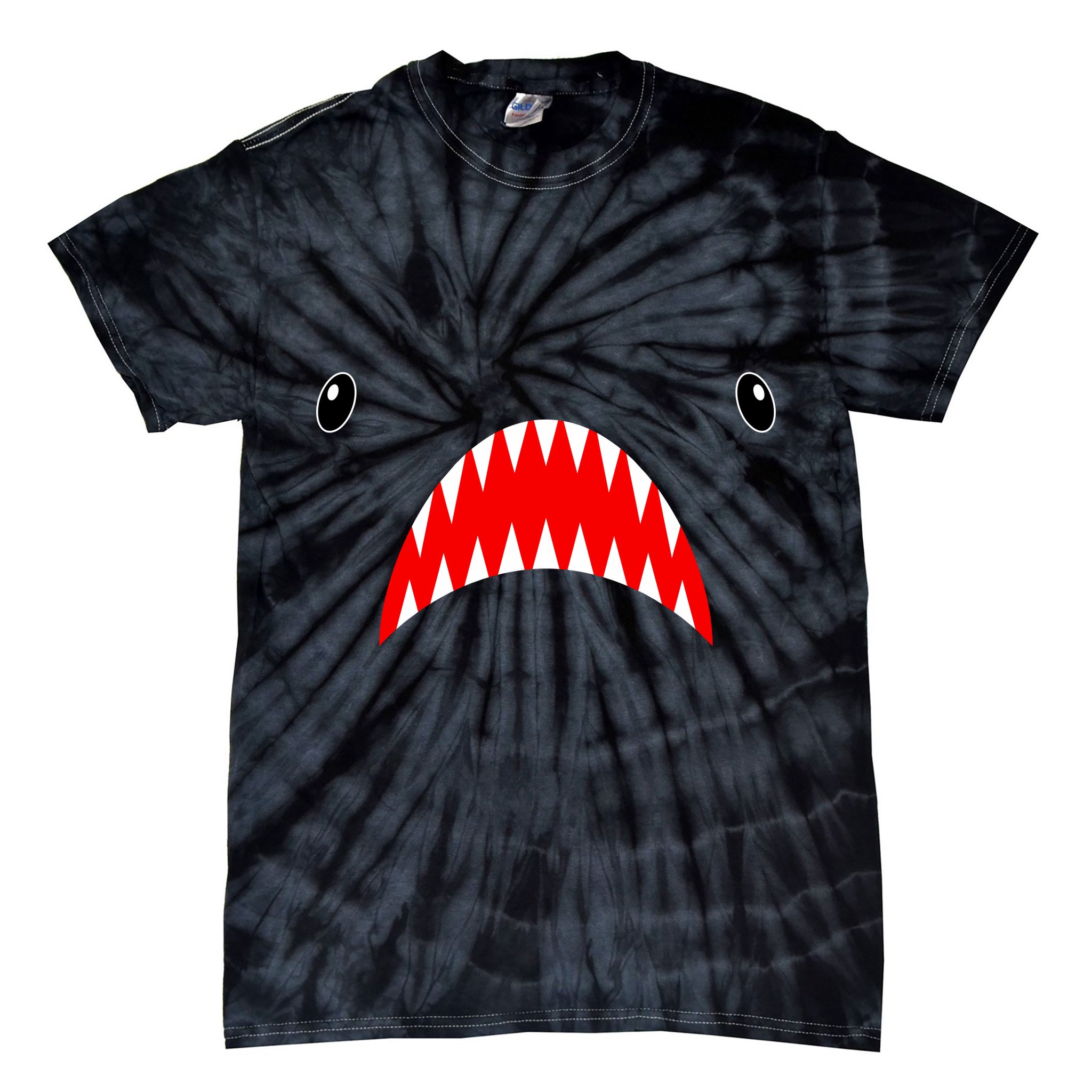 Shark Face Teeth Big Week Costume Tie-Dye T-Shirt