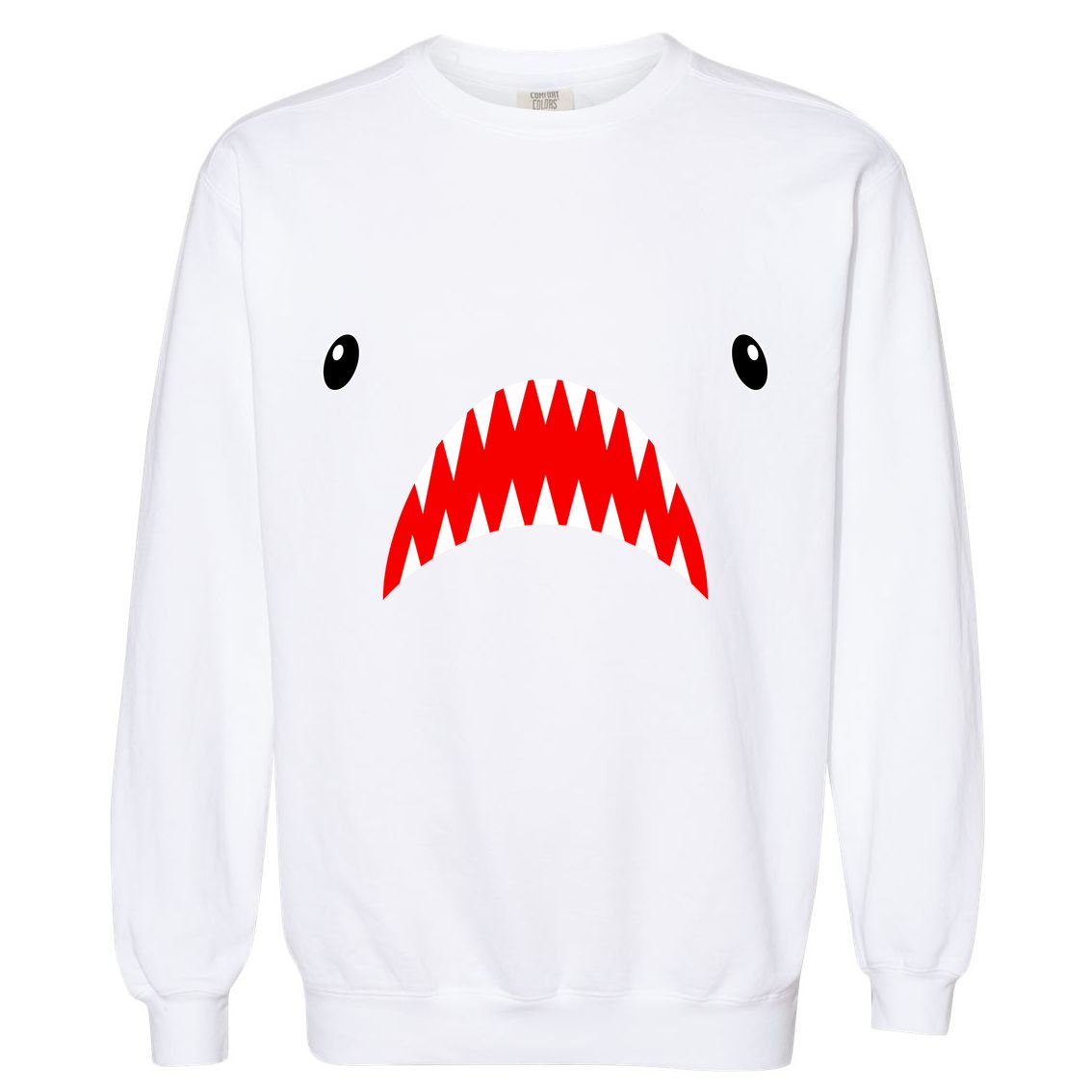 Shark Face Teeth Big Week Costume Garment-Dyed Sweatshirt