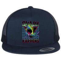 Shark Happens Flat Bill Trucker Hat