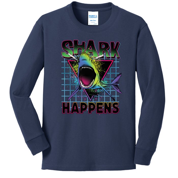 Shark Happens Kids Long Sleeve Shirt