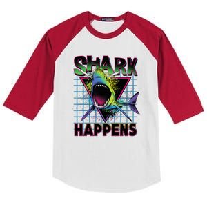 Shark Happens Kids Colorblock Raglan Jersey