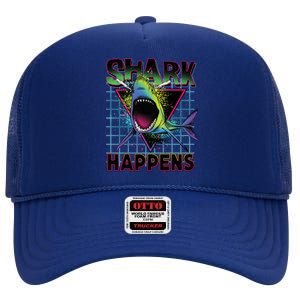 Shark Happens High Crown Mesh Back Trucker Hat