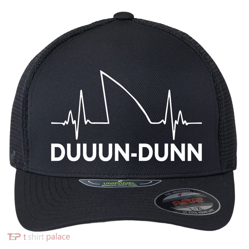 Shark Heartbeat Pulse Duuun-Dunn Flexfit Unipanel Trucker Cap