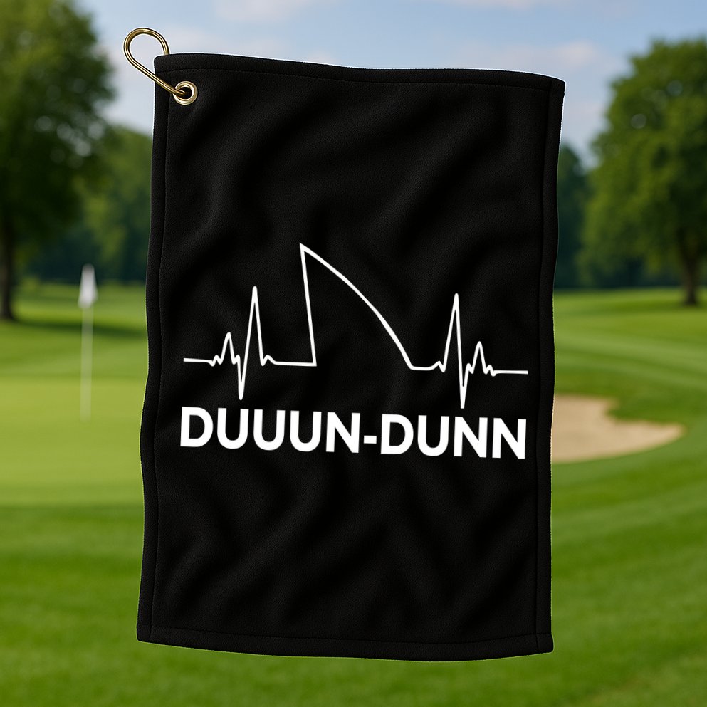 Shark Heartbeat Pulse Duuun-Dunn Golf Towel