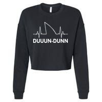 Shark Heartbeat Pulse Duuun-Dunn Cropped Pullover Crew