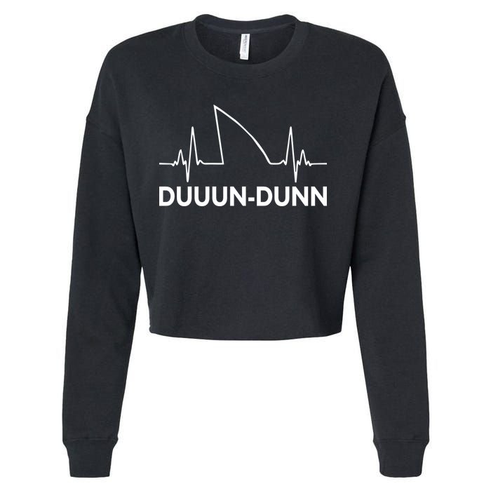 Shark Heartbeat Pulse Duuun-Dunn Cropped Pullover Crew