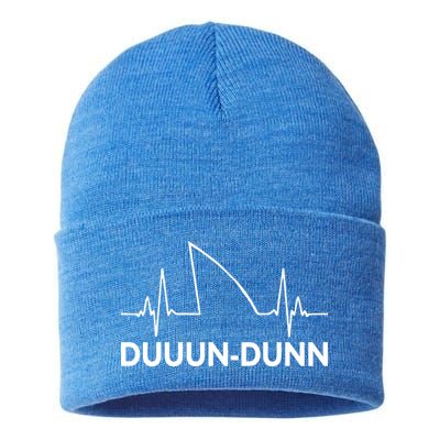 Shark Heartbeat Pulse Duuun-Dunn Sustainable Knit Beanie