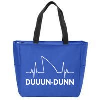 Shark Heartbeat Pulse Duuun-Dunn Zip Tote Bag