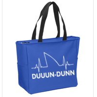 Shark Heartbeat Pulse Duuun-Dunn Zip Tote Bag