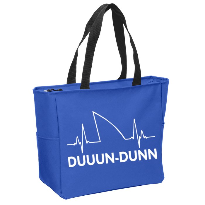 Shark Heartbeat Pulse Duuun-Dunn Zip Tote Bag