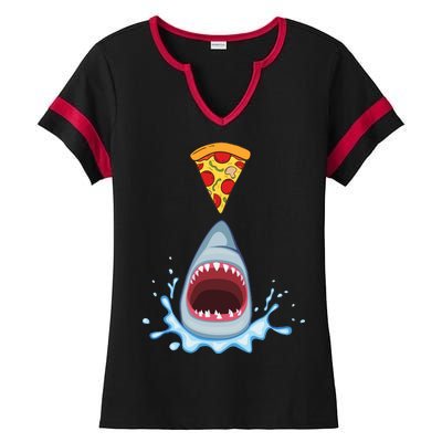 Shark Pizza Attack Ladies Halftime Notch Neck Tee