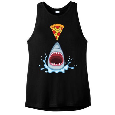 Shark Pizza Attack Ladies PosiCharge Tri-Blend Wicking Tank