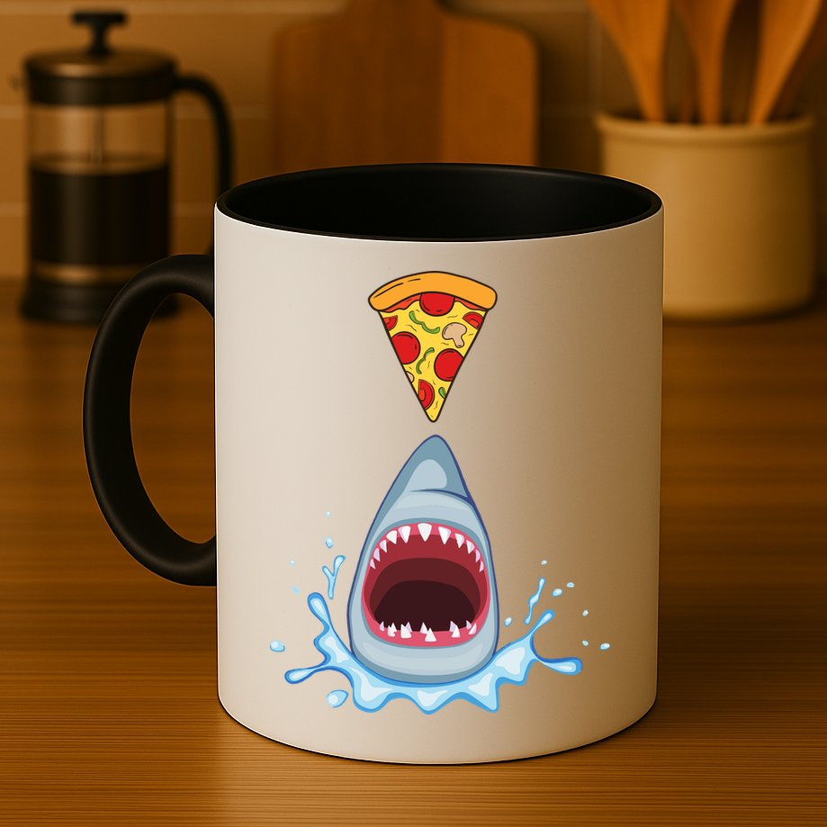 Shark Pizza Attack Mug