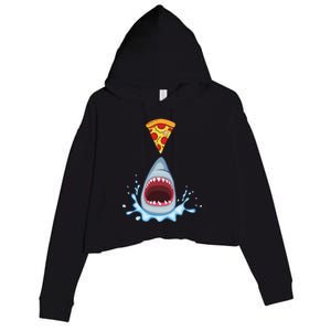 Shark Pizza Attack Crop Fleece Hoodie