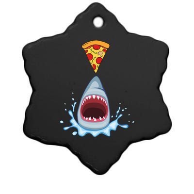 Shark Pizza Attack Ceramic Star Ornament